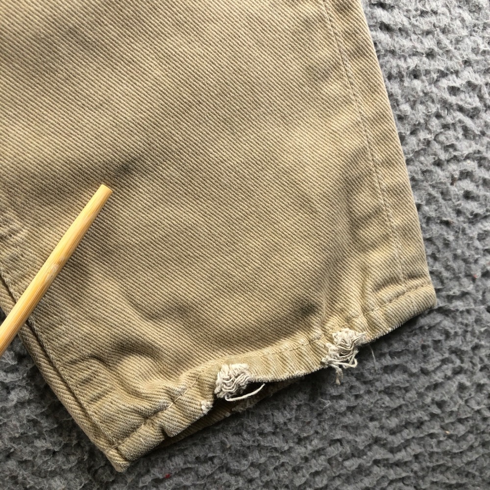 Alexander McQueen Jeans Womens 26 Beige Distressed Straight Leg Made In Italy - Picture 10 of 16